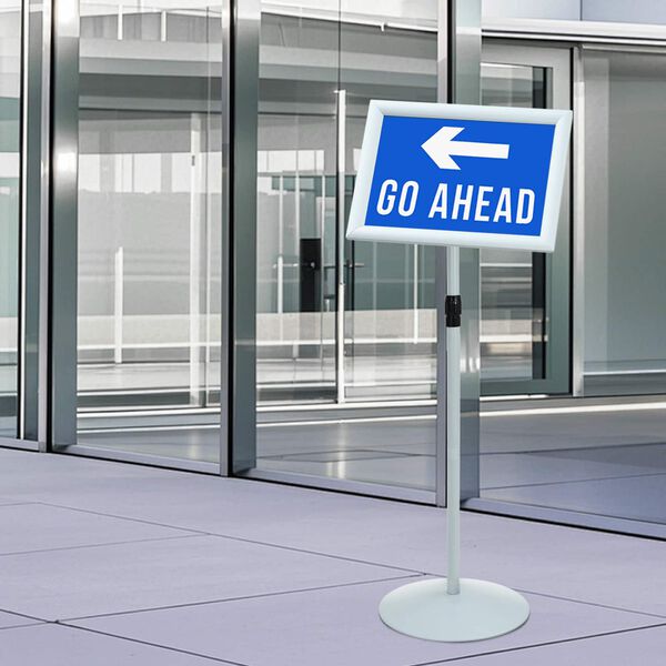 vidaXL Stand de Poster sur Pied Argent&eacute; 33 x 33 x 126 cm PVC et Acier