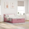 vidaXL Cadre de lit ottoman avec matelas rose 140x190 cm velours