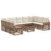vidaXL Ensemble de canap&eacute; de jardin 10 pc Beige et blanc cr&egrave;me