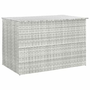 vidaXL Bo&icirc;te de rangement de jardin gris clair 150x100x100 cm rotin