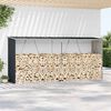 vidaXL Abri de stockage à bois Acier galvanisé 330x84x152cm Anthracite