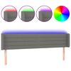 vidaXL T&ecirc;te de lit &agrave; LED Gris fonc&eacute; 183x16x78/88 cm Tissu