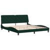 vidaXL Cadre de lit avec LED sans matelas vert fonc&eacute; 180x200 cm velours