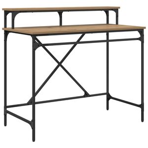 vidaXL Bureau Ch&ecirc;ne artisanal 100 x 50 x 90 cm Bois d'ing&eacute;nierie