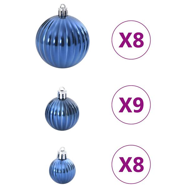 vidaXL Boules de No&euml;l 100 pcs bleu &Oslash;3/4/6 cm