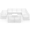 vidaXL Salon de jardin 12 pcs blanc bois de pin massif