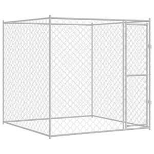 vidaXL Cage pour chien Argent&eacute; 200 x 200 x 200 cm Acier et PE