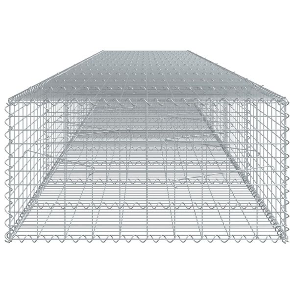vidaXL Panier gabion avec couvercle 600x100x50 cm fer galvanisé