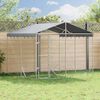 vidaXL Chenil d'ext&eacute;rieur pour chiens avec toit argent&eacute; 3x3x2,5 m