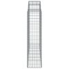 vidaXL Paniers à gabions arqués 9 pcs 200x50x160/180 cm Fer galvanisé