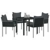 vidaXL Ensemble de salle &agrave; manger pour jardin 5 pcs Noir et gris