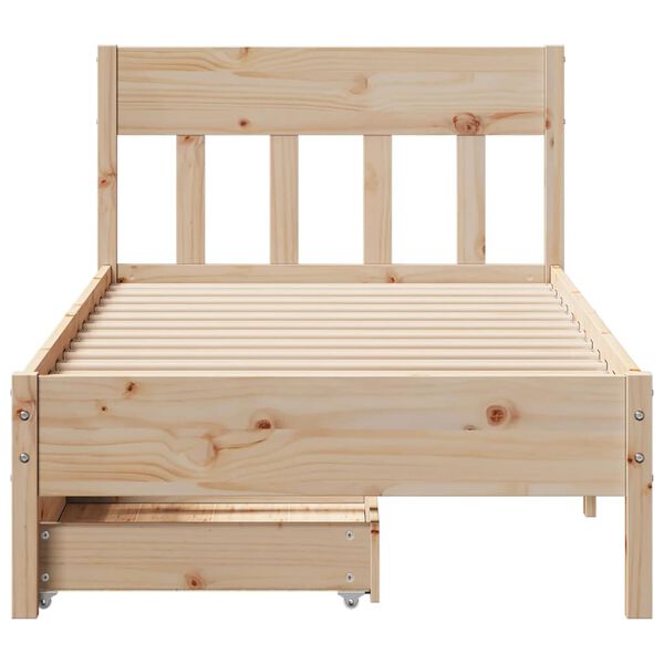 vidaXL Cadre de lit sans matelas 75x190 cm bois de pin massif