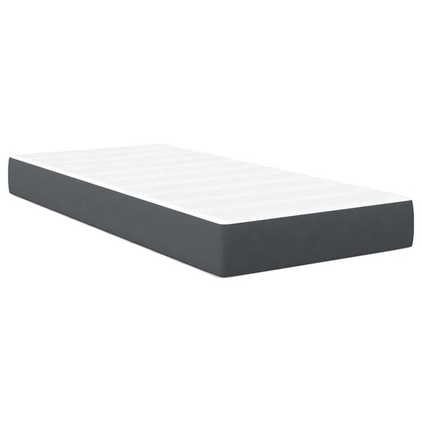 vidaXL Matelas de Lit avec matelas Gris 100 x 200 cm tissu
