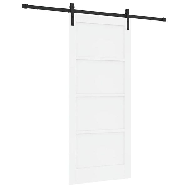 vidaXL Porte coulissante Blanc et Noir 86 x 198,5 cm Pin massif