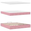 vidaXL Cadre de lit ottoman avec matelas rose 200x200 cm velours
