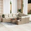 vidaXL Ensemble de canap&eacute; de jardin avec coussin 9 pcs Beige polyrotin