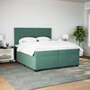 vidaXL Sommier &agrave; lattes de lit et matelas Vert fonc&eacute; 200x200cm Velours