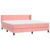 vidaXL Sommier &agrave; lattes de lit avec matelas Rose 180x200 cm Velours