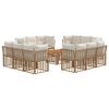 vidaXL Ensemble de canap&eacute; de jardin 13 pc Blanc Naturel et Cr&egrave;me