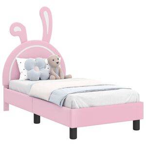 vidaXL Cadre de lit pour tout-petit avec tête de lit Rose 70 x 140 cm