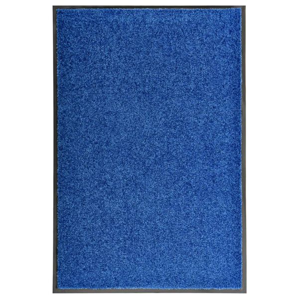 vidaXL Paillasson lavable Bleu 60x90 cm