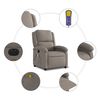 vidaXL Fauteuil de massage inclinable électrique Taupe Tissu