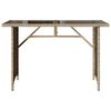 vidaXL Table de jardin avec dessus en verre beige 110x68x70 cm rotin