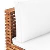 vidaXL Canap&eacute; central de jardin avec coussin cr&egrave;me Bois de teck solide