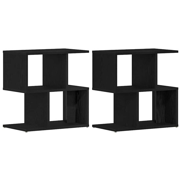 vidaXL Cabinet de chevet 2 pcs Ch&ecirc;ne noir 50 x 30 x 51,5 cm