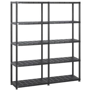 vidaXL &Eacute;tag&egrave;re de rangement &agrave; 5 niveaux Noir 142x38x170 cm Plastique