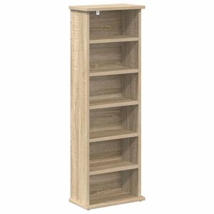 vidaXL Meuble CD Ch&ecirc;ne Sonoma 60 x 17 x 92 cm Bois d'ing&eacute;nierie