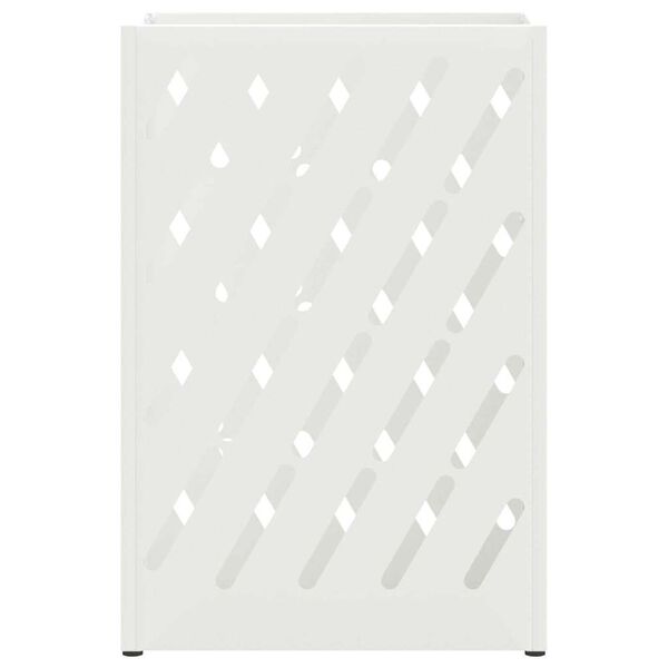 vidaXL Porte-parapluie avec stockage Blanc 28 x 12 x 41 cm Acier