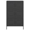 vidaXL Buffet haut noir 68x39x113 cm acier