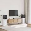 vidaXL Supports de haut-parleurs 2 pcs blanc bois d'ing&eacute;nierie