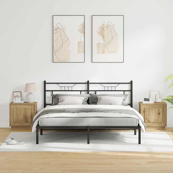 vidaXL Cabinet de chevet 2 pcs Ch&ecirc;ne artisanal 44 x 34,5 x 45 cm