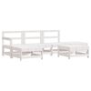 vidaXL Salon de jardin 6 pcs avec coussins blanc bois massif