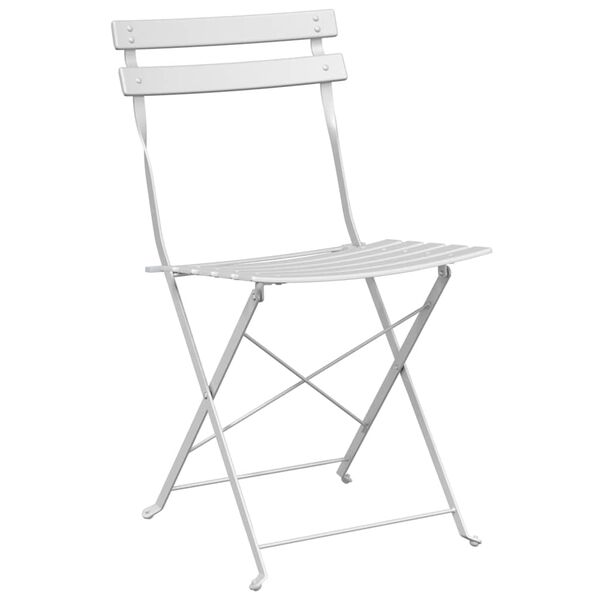 vidaXL Chaise de jardin pliante 2 pcs Blanc 42 x 46 x 82cm M&eacute;tal