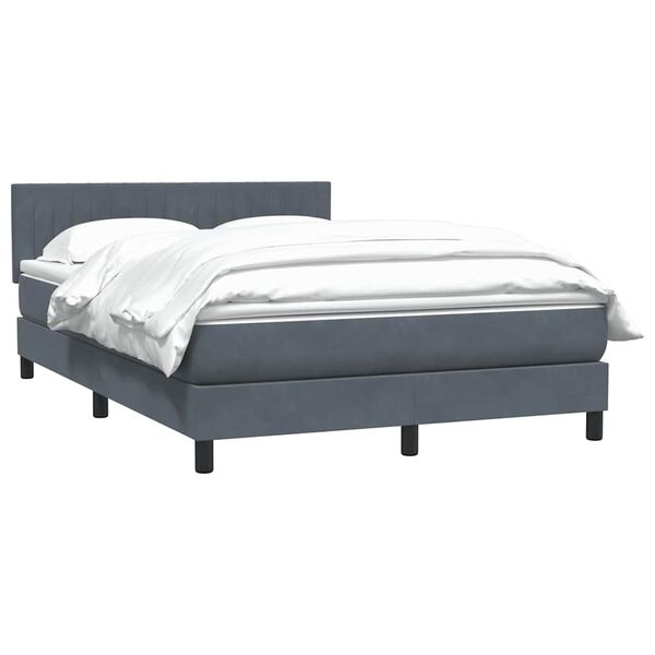 vidaXL Sommier à lattes de lit et matelas gris foncé 140x210cm velours