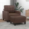vidaXL Fauteuil avec repose-pied Marron 60 cm Similicuir