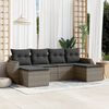 vidaXL Salon de jardin 6 pcs avec coussins gris r&eacute;sine tress&eacute;e