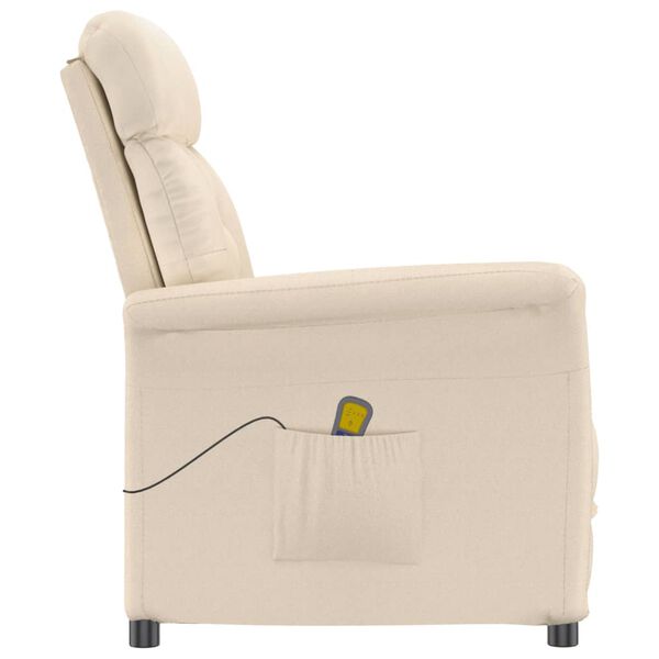 vidaXL Fauteuil de massage Beige Tissu microfibre