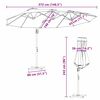 vidaXL Parasol cantilever de jardin Anthracite 372 x 198 x 243 cm