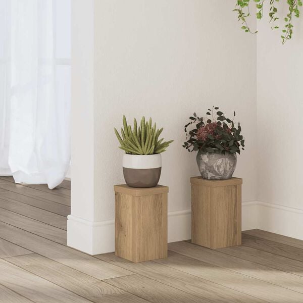 vidaXL Supports pour plantes 2 pcs ch&ecirc;ne artisanal bois d'ing&eacute;nierie