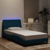 vidaXL Cadre de lit avec LED sans matelas bleu 100x200 cm velours