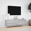 vidaXL Meuble TV mural avec lumières LED sonoma gris 140x31x38 cm