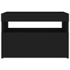 vidaXL Table de chevet avec lumières LED noir 60x35x40 cm
