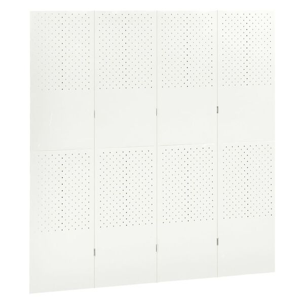 vidaXL Cloisons de s&eacute;paration 4 panneaux 2 pcs Blanc 160x180 cm Acier