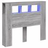 vidaXL T&ecirc;te de lit &agrave; LED sonoma gris 120x18,5x103,5 cm bois ing&eacute;nierie