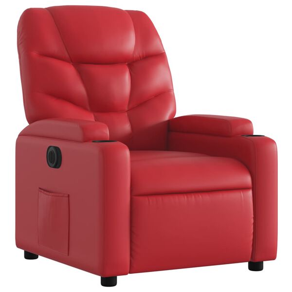 vidaXL Fauteuil inclinable &eacute;lectrique Rouge Similicuir