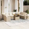 vidaXL Salon de jardin 11 pcs avec coussins beige r&eacute;sine tress&eacute;e
